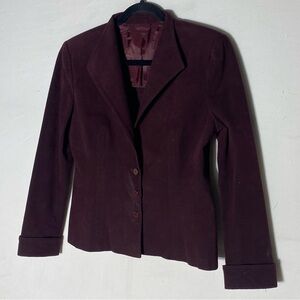 Vintage Brodkin Ultrasuede Burgundy Faux Suede Blazer Jacket M